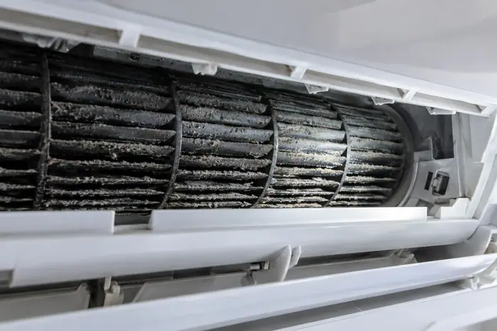 Curatare sub husa: turbina cilindrica plina de depuneri, detaliu