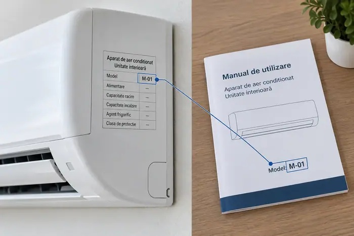 Aer conditionat in locuinta: coperta unui manual comparata cu eticheta aparatului