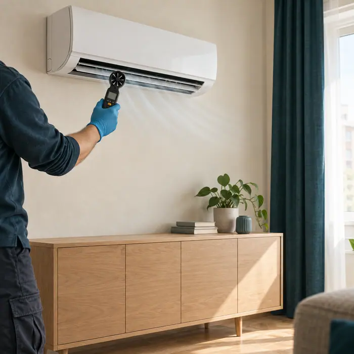 Curatare sub husa: testing airflow after AC reassembly