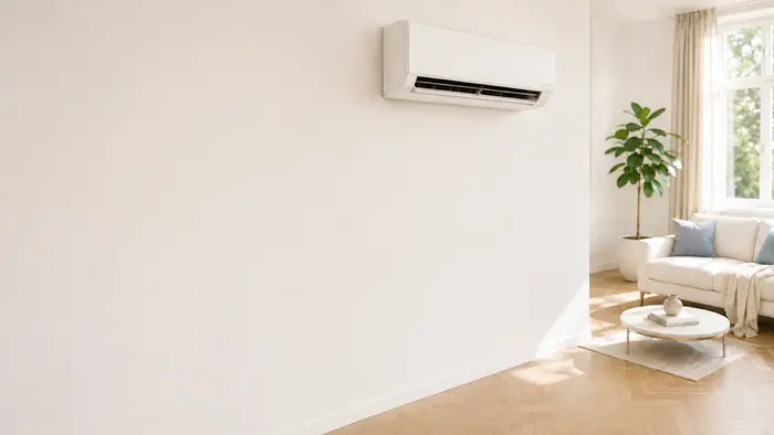 Igienizare aer conditionat: living impecabil, aer conditionat proaspat curatat