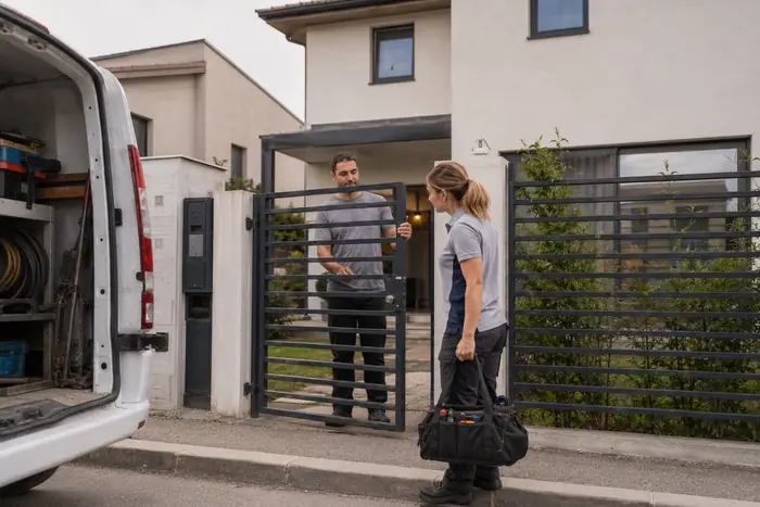 Lucrare la domiciliu: tehnicianul ajunge la o casa