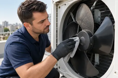 Curatarea paletelor ventilatorului unitatii exterioare
