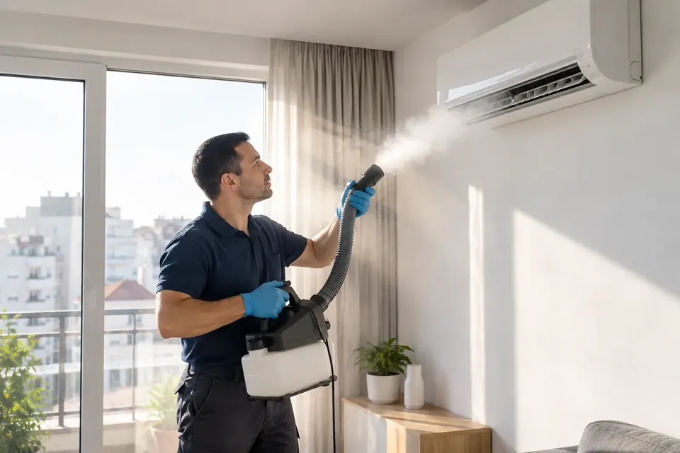 Nebulizarea cu solutie dezinfectanta prin aparatul de aer conditionat