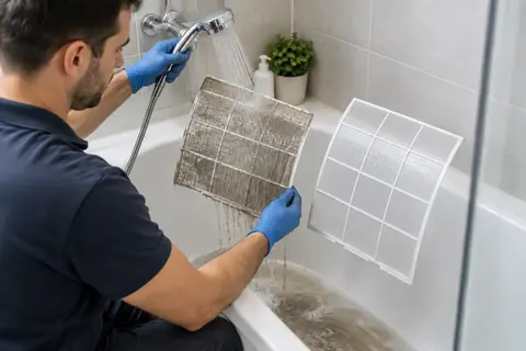 Spalarea filtrelor aparatului de aer conditionat